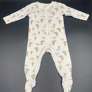 Infant baby footie pajama H&M 6-9 months bear and umbrella print